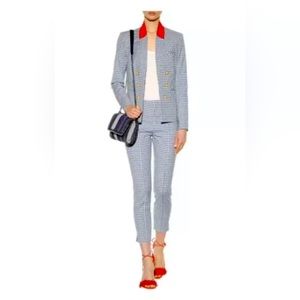 Veronica Beard cotton gingham jacket; tee high waisted trouser both size 10